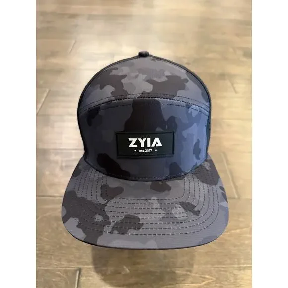ZYIA EST. 2017 Womens Black Gray Camo Adjustable SnapBack Hat Baseball Cap - Picture 2 of 8